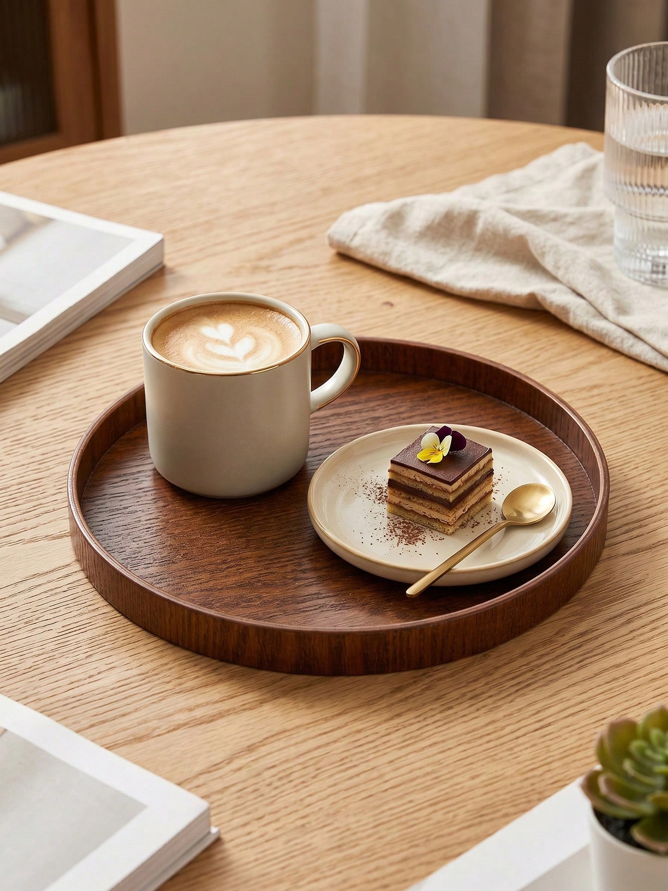1pc/3pcs Natural Wooden Servin - огляд і ціна Wooden Serving Tray