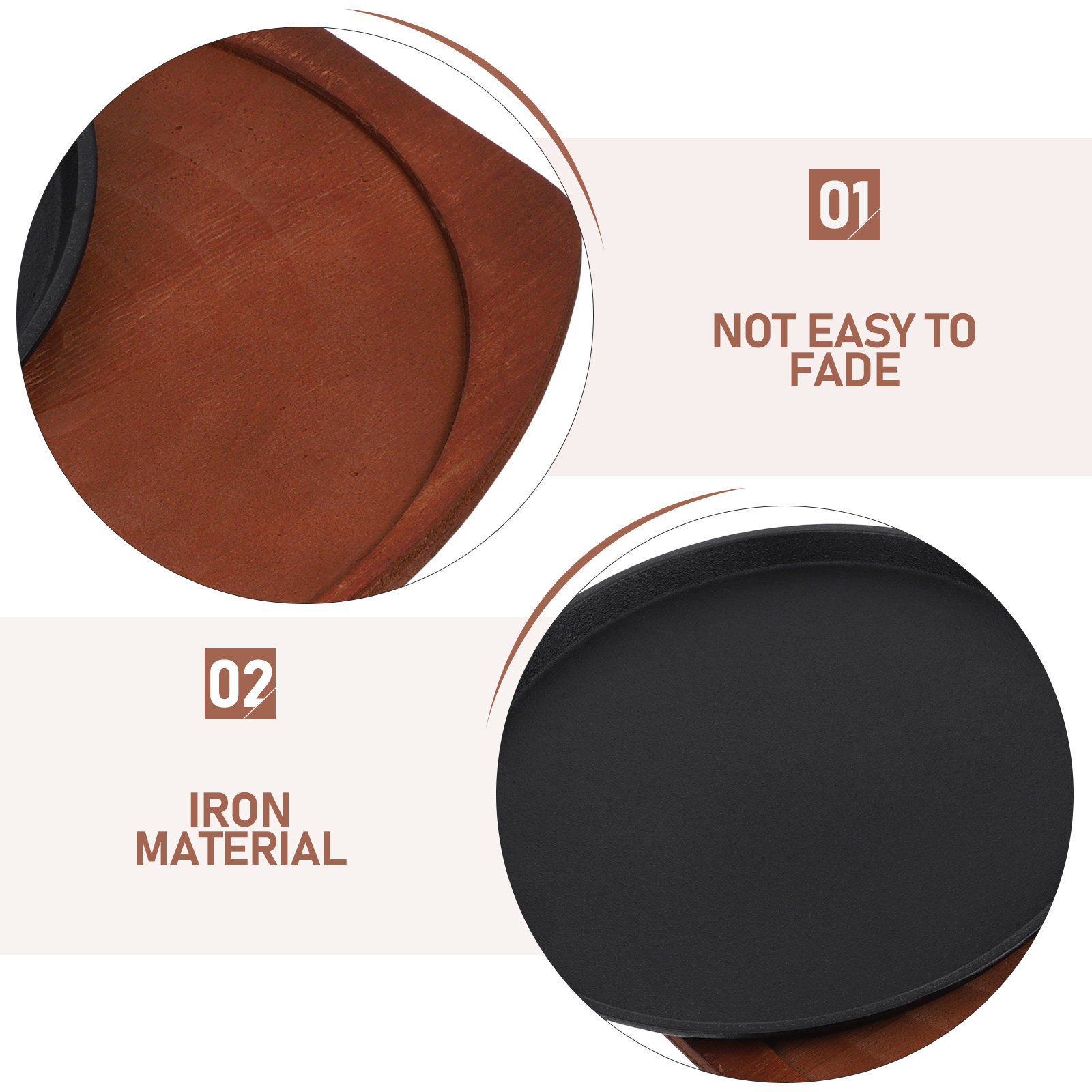 1Set Iron Steak Grill Plate wi - огляд і ціна Wooden Serving Tray