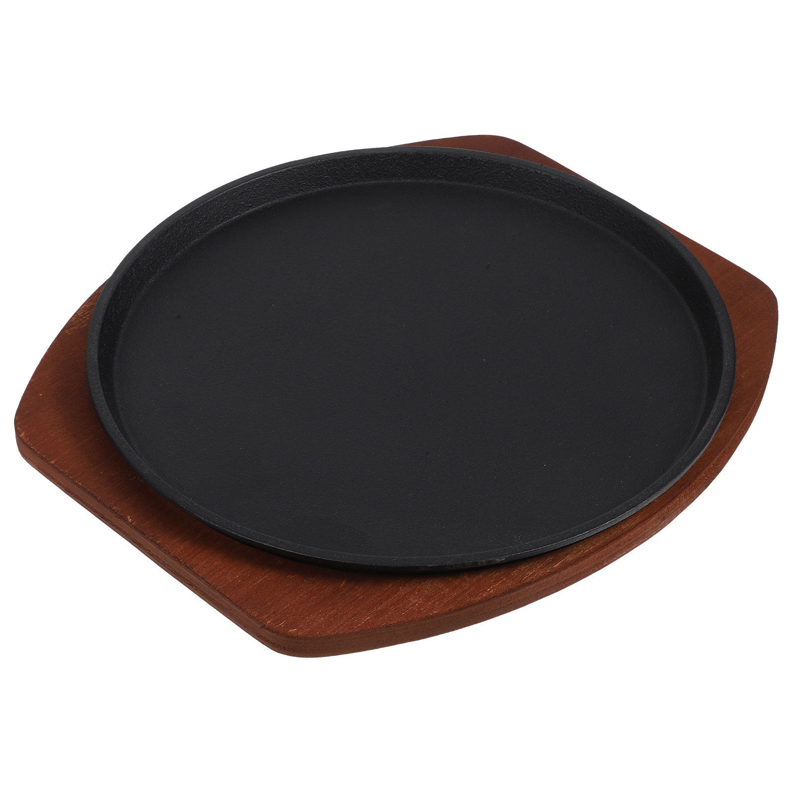 1Set Iron Steak Grill Plate wi - огляд і ціна Wooden Serving Tray