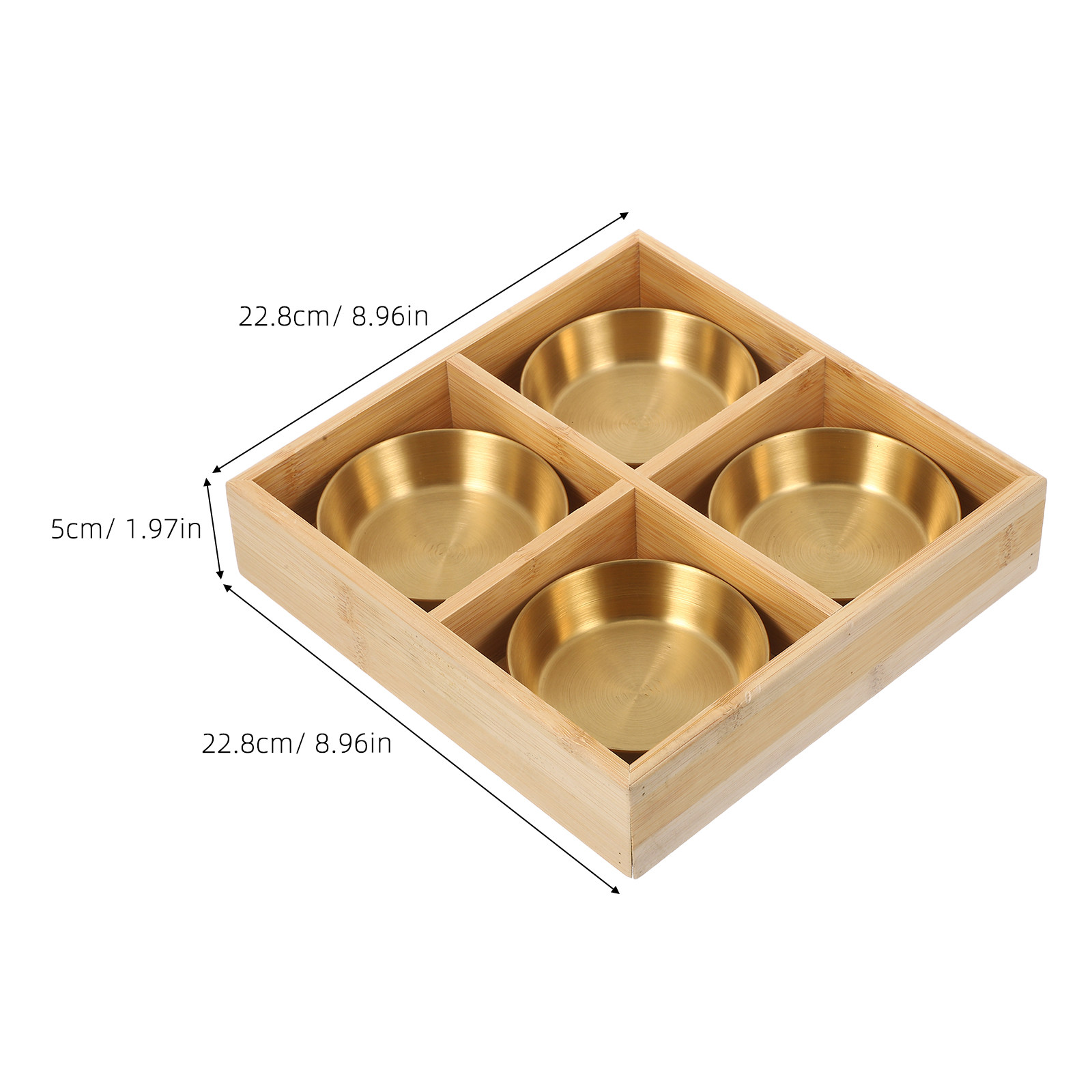1Set Four-Compartment Bamboo S - огляд і ціна Wooden Serving Tray