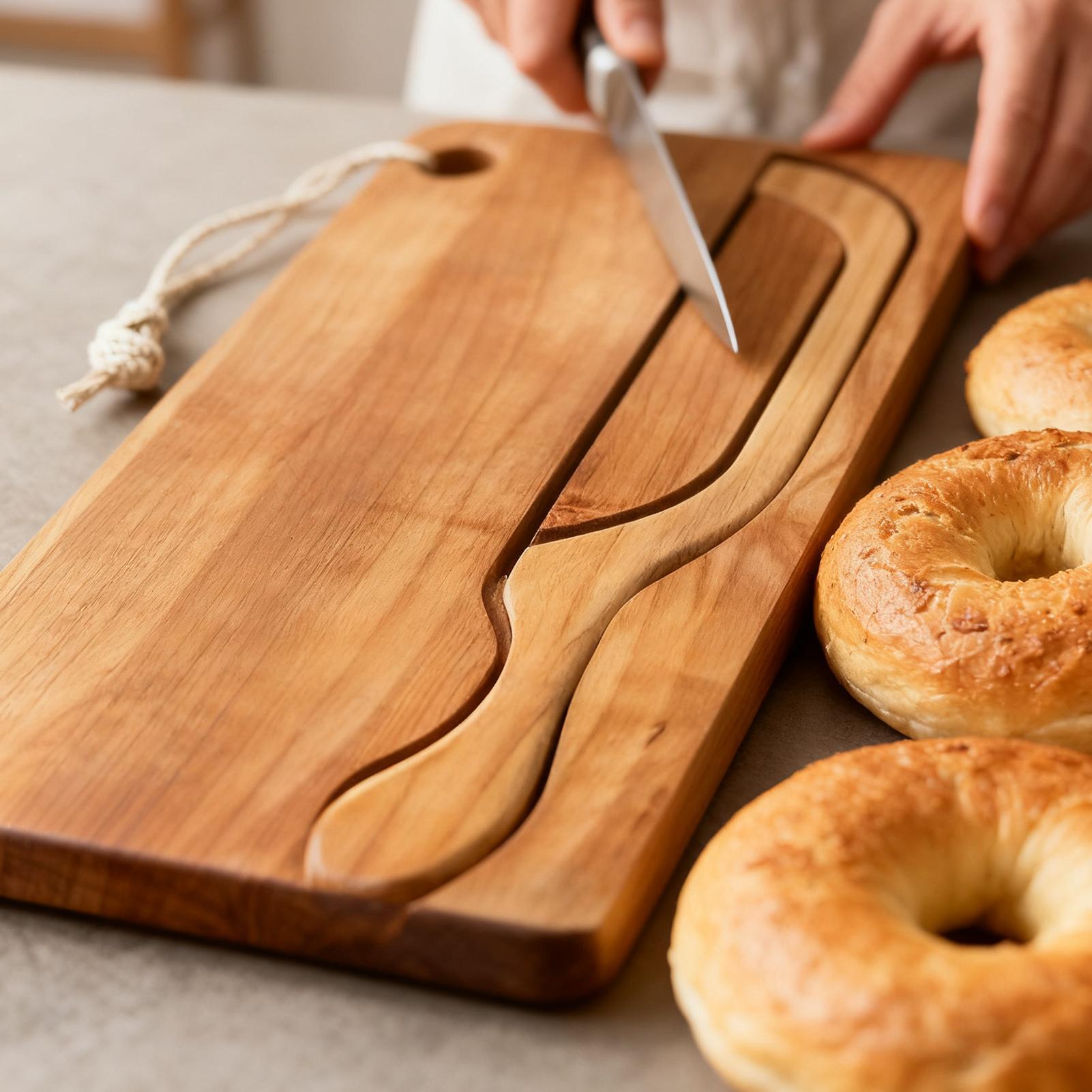 Bread Cutter for Sourdough Bow - огляд і ціна Wooden Serving Tray