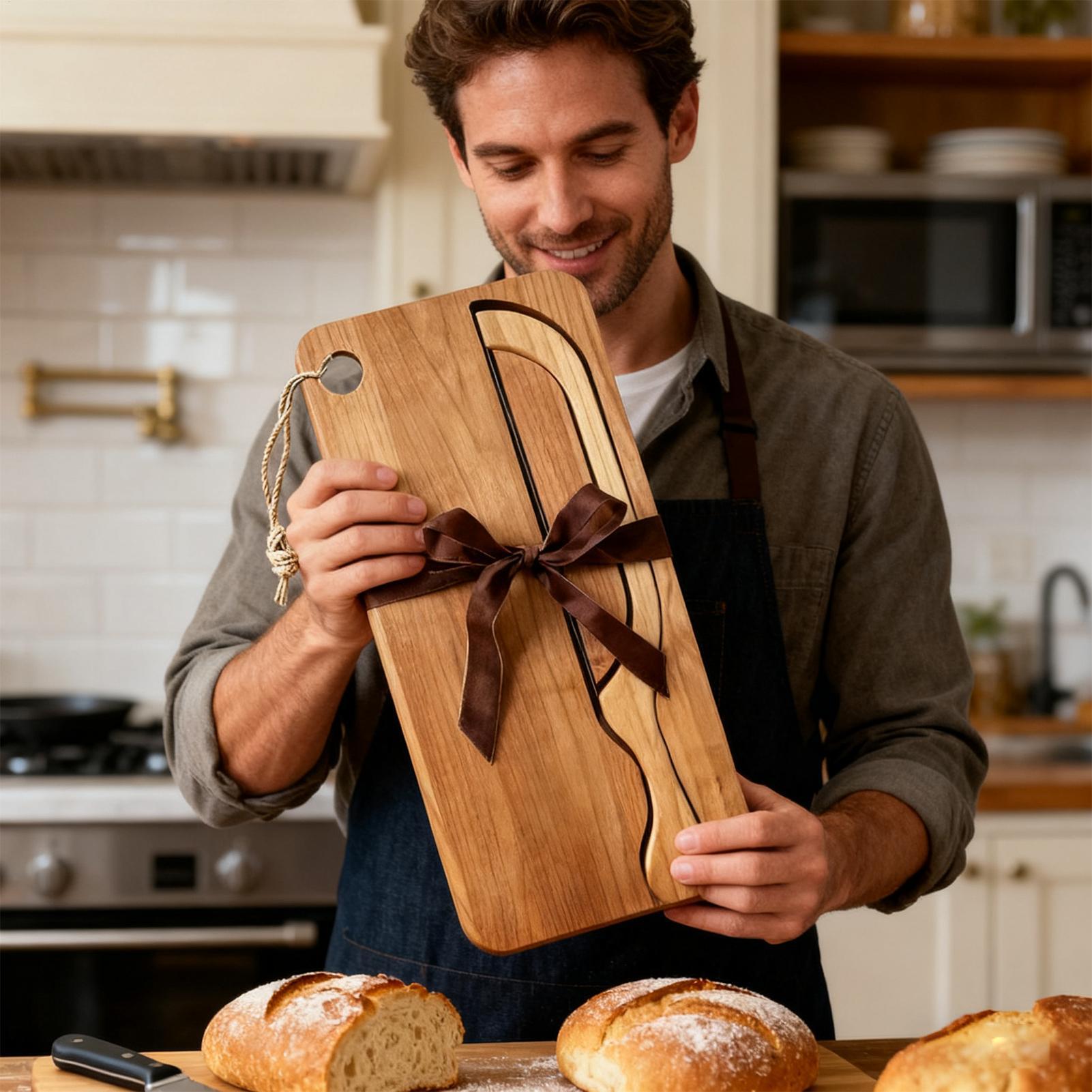 Bread Cutter for Sourdough Bow - огляд і ціна Wooden Serving Tray