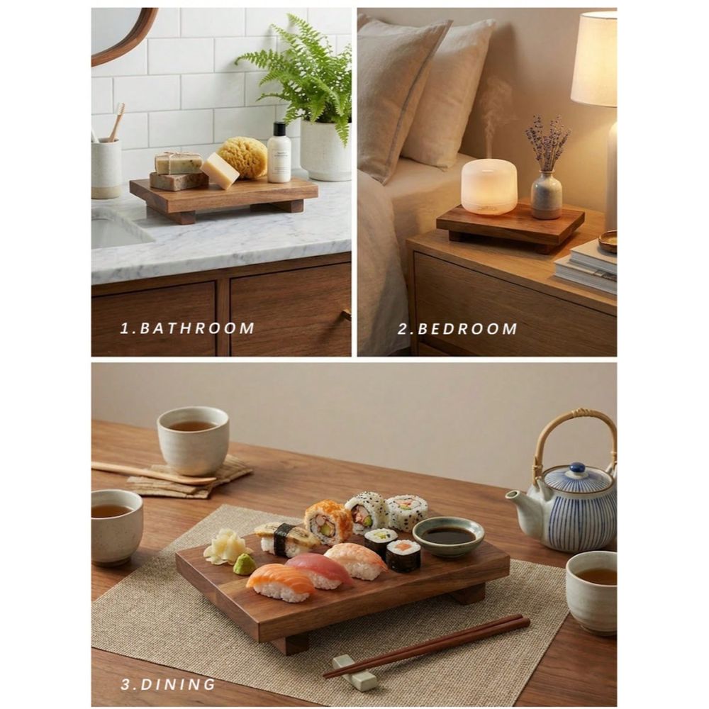 Pcs Set Twine Footed Wood Serv - огляд і ціна Wooden Serving Tray